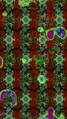 Renkli Bahar Teması eskiz kalıbı. Yeşil renkli çiçekler. Düz Çiçek Elementleri Tasarımı. Çiçek desenli eskiz, yaz çiçekleri..