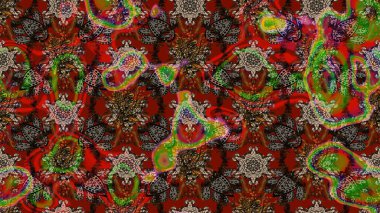 Soyut çiçek çizim kalıbı arka planı. Raster deseni. Raster illüstrasyonu. Kahverengi renklerde. Küçük çiçekte sevimli çiçek deseni var..