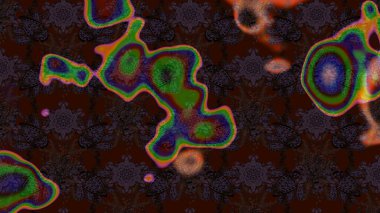 Çiçeksel çizim kalıbının yansıması. Vadinin çiçekleri kahverengi renklerde.