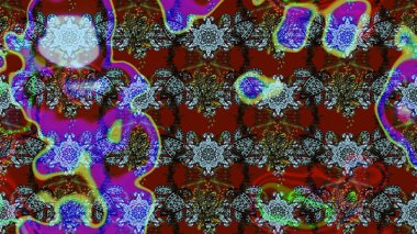 Klasik çiçekler. El çizimi, soyut ve süslü elementler. Yaz çiçekleri teması. Kırmızı renkler. Suluboya resim taklit Raster illüstrasyonu.