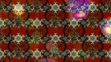 Küçük çiçekli yay deseni çiz. Raster illüstrasyonu. Suluboya tarzında kahverengi renkler üzerine.