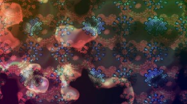 Klasik çiçekler. El çizimi, soyut ve süslü elementler. Yaz çiçekleri teması. Kahverengi renkli. Suluboya resim taklit Raster illüstrasyonu.