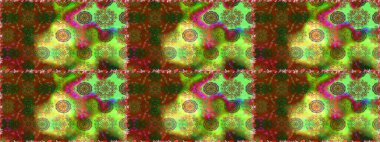 Raster illüstrasyonu. Kahverengi renkli Asya tekstili. Kusursuz çiçek deseni.