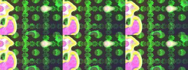 Yeşil ve gri renkte güzel çiçekler, suluboya desenli, duvar kağıdı, kart ya da kumaş için fayanslı eskizler. Raster..