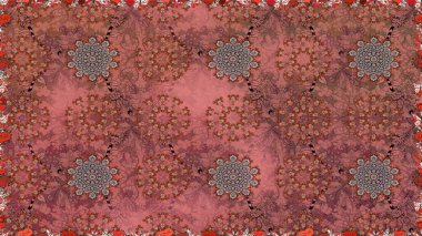 Çiçekli, suluboya desenli kusursuz çiçek deseni. Kahverengi ve pembe renkli çiçekler. Renkli Bahar Temalı Kusursuz Arkaplan. Düz Çiçek Elementleri Tasarımı. Raster illüstrasyonu.