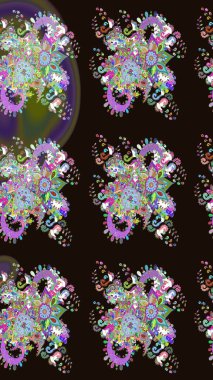 Küçük çiçekteki sevimli çiçek deseni. Raster illüstrasyonu. Çizim.