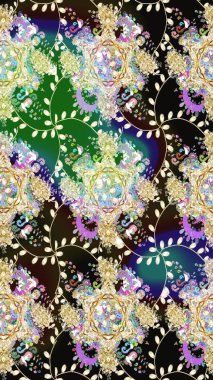 Kızılderili desenli desenli desenli şal deseni. Etnik Mandala süsü. Raster Henna dövme stili. Tekstil, tebrik kartı, boyama kitabı, telefon kılıfı baskısı için kullanılabilir.