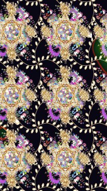 Raster suluboya çiçek deseni, narin çiçekler, siyah çiçekler, tebrik kartı şablonu. Güzel kumaş deseni.