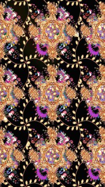 Çiçek deseni. Raster güzel kumaş deseni çiziyor. Renkli Bahar Teması eskiz kalıbı. Düz Çiçek Elementleri Tasarımı.