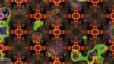 Elle çizilmiş çiçek desenli Raster çizimi. Tekstil, kumaş, ambalaj, hatıra defteri için hoş bir çiçek arkaplanı. Çocuksu tasarım. Kahverengi arkaplanda.