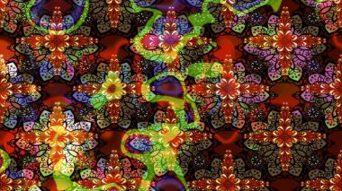 Şirin çiçek elementleri. Kahverengi renkli çiçekler. Raster illüstrasyonu. Çizim.