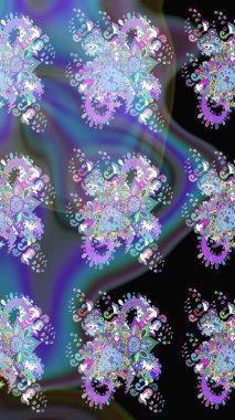 Çiçekli çiçek deseni, suluboya. Mavi renkli çiçekler. Renkli Bahar temalı eskiz modeli. Düz Çiçek Elementleri Tasarım Raster illüstrasyonu.