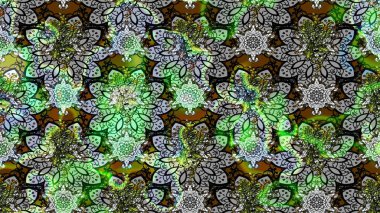 Raster illüstrasyonundaki çiçek desenli çizim. Gri renkli çiçekler.