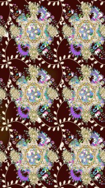 Raster güzel bir çiçek deseni çizmiş. Bahar mevsimi. Tatil havası. Nazik romantik baskı. Kahverengi renkte çiçekler.