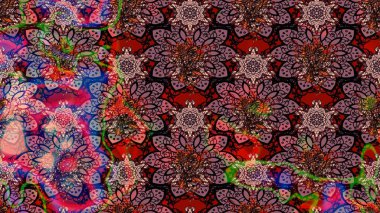 Raster illüstrasyonundaki çiçek desenli çizim. Suluboya tarzında pembe renkte çiçekler.