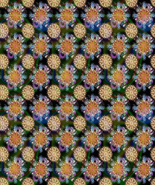 Çiçeksiz desenli arka plan, yaz çiçekleri. Düz Çiçek Elementleri Tasarımı. Bej ve kahverengi renkli çiçekler. Renkli Bahar Teması Kusursuz Arkaplan.