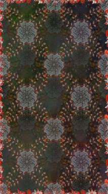 Düz Çiçek Elementleri Tasarımı. Kusursuz desenli, modaya uygun kumaş deseni. Raster illüstrasyonu. Şirin çiçek elementleri. Renkli Bahar Teması Kusursuz Arkaplan.