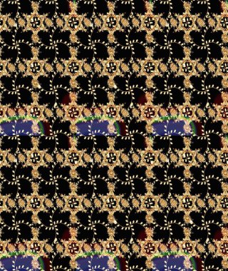 Raster illüstrasyonu. El çizimi. Çiçekli, yapraklı, çiçeksiz çiçek desenli..