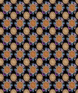 Raster illüstrasyonu. Çiçek deseni. Kusursuz Chichi kumaş deseni. Düz Çiçek Elementleri Tasarımı. Renkli Bahar Teması Kusursuz Arkaplan.