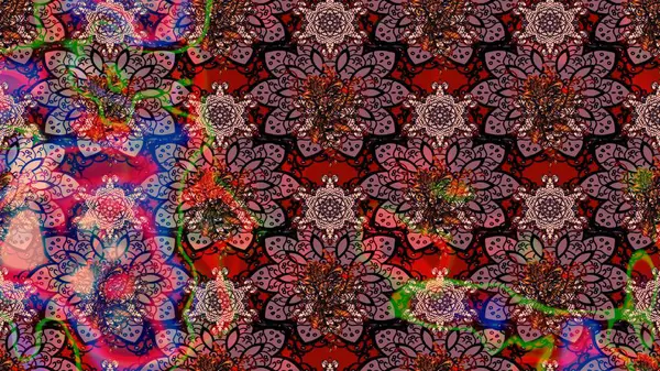 Raster illüstrasyonundaki çiçek desenli çizim. Suluboya tarzında pembe renkte çiçekler.