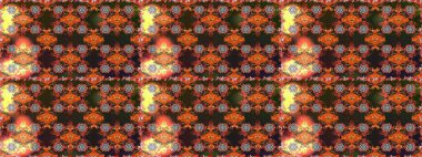 Kahverengi renkler ve parlak çiçekler üzerinde soyut, pürüzsüz desen. Çiçeksel elementlerle süslenmiş zarif raster dokusu. Küçük çiçekte şirin bir çiçek deseni var..