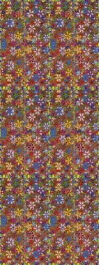 Renkli Bahar Temalı Kusursuz Arkaplan. Çiçek deseni. Düz Çiçek Elementleri Tasarımı. Raster illüstrasyonu. Kusursuz Chichi kumaş deseni..