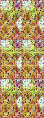 Asya tekstil tarzında. Kusursuz çiçek deseni. Raster illüstrasyonu. Sarı ve yeşil renkli çiçekler. Raster illüstrasyonu.