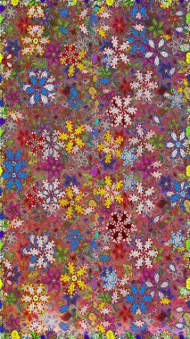 Fantezi kumaş deseni. Çiçekler, suluboya ile sorunsuz çiçek desenli. Raster desen.