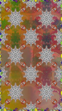 Küçük renkli çiçekler. Moda baskıları için zarif bir şablon. Kahverengi çiçekli bahar çiçekleri. Küçük çiçekte güzel bir desen. Motley illüstrasyonu.