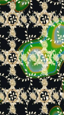 Güzel kumaş deseni. Renkli Bahar Teması eskiz kalıbı. Düz Çiçek Elementleri Tasarımı. Çiçek desenli çizim. Asya tekstil tarzında. Raster illüstrasyonu.