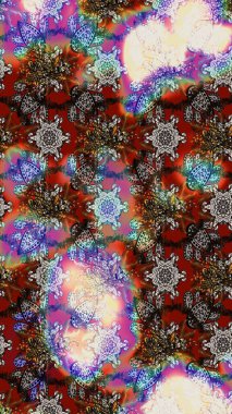 Düz Çiçek Elementleri Tasarımı. Renkli Bahar Teması eskiz kalıbı. Parlak arkaplan eskiz desenli çiçekli fantezi tasarımı.