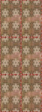 El çizimi çiçekli, pürüzsüz bir desen. Çocuksu tasarım. Kahverengi ve bej arka planda. Tekstil, kumaş, ambalaj, hatıra defteri için güzel çiçek arkaplanı..