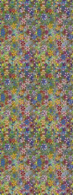 Çiçek tasarımı için inanılmaz bir kolaj cenneti tarzı. Parlak çiçekli kolaj çiçekleri yeşildir. Çiçekli zambaklar dikişsiz arkaplan.