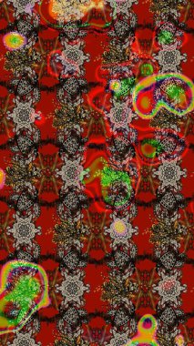 Düz Çiçek Elementleri Tasarımı. Raster illüstrasyonundaki çiçek desenli çizim. Güzel kumaş deseni. Renkli Bahar Teması çizim şablonu.