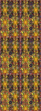 Raster illüstrasyonunda kusursuz çiçek deseni. Düz Çiçek Elementleri Tasarımı. Kahverengi renkli çiçekler. Renkli Bahar Teması Kusursuz Arkaplan.