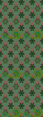 Yumuşak, bahar çiçekli arka plan. Çiçekli karalama şeklinde Raster çiçek deseni. Yeşil ve gri renkte çiçekler.