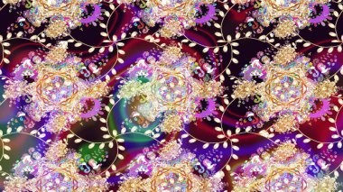 Çizim kalıbı. Ultraviyole kumaş deseni. Organik motif arka planı. Raster illüstrasyonu.