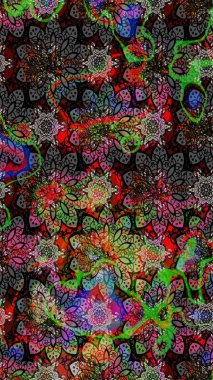 Siyah renklerde. Raster illüstrasyonu. Anti-stres için Raster soyut şablon sayfası.