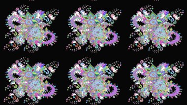 Küçük çiçekteki sevimli çiçek deseni. Siyah renkte çiçekler.