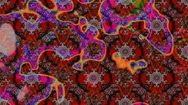 Kahverengi renkli bitkilerden oluşan parlak çiçekli çizim deseni.