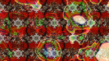 Kahverengi renkli bitkilerden oluşan parlak çiçekli çizim deseni.