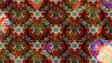 Parlak çiçekli kolaj çiçekleri kahverengi. Çiçekli zambakların eskiz geçmişi. Çiçek tasarımı için inanılmaz kolaj cennet tarzı..