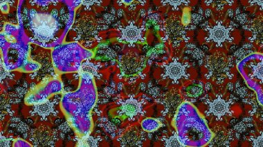 Çiçekli çiçek deseni, suluboya. Kahverengi renkli çiçekler. Renkli Bahar Teması eskiz kalıbı. Düz Çiçek Elementleri Tasarımı. Raster illüstrasyonu.