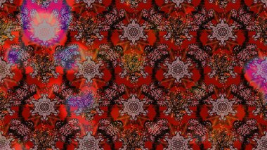 Raster illüstrasyonundaki çiçek desenli çizim. Kahverengi renkte çiçekler.