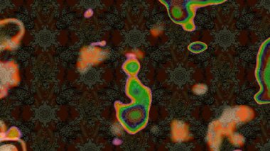 Raster illüstrasyonundaki çiçek desenli çizim. Kahverengi renkli çiçekler. Renkli Bahar Teması eskiz kalıbı. Düz Çiçek Elementleri Tasarımı.