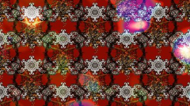 Dallı bahar çiçekleriyle desen, kahverengi renklerle çiçek siluetiyle desen. Raster deseni.