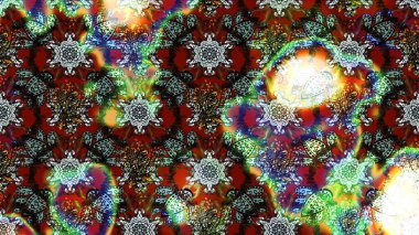 Raster çiçek desenli çiçek deseni, yapraklar, dekoratif elementler, sıçrama, lekeler, el çizimi kontur çizgileri ve Doodle çizim stili, grafik raster çizim çizimi.