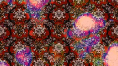 Çiçek desenli eskiz. Kahverengi renkli çiçekler. Renkli Bahar Teması eskiz kalıbı. Düz Çiçek Elementleri Tasarım Raster illüstrasyonu.