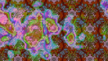 Sketch Floral Pattern in Raster illustration. Fancy fabric pattern. Colour Spring Theme sketch pattern Background. Flat Flower Elements Design.