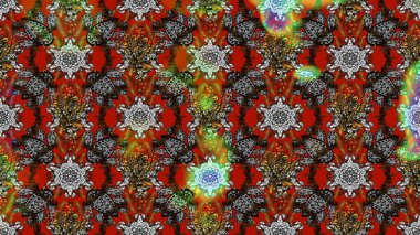 Çiçek süslemeli çizim deseni. Gri renkli çiçekler. Raster illüstrasyonu.